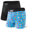 Boxer Saxx Ultra Boxer Brief Fly 2Pk blu/nero Black/BlueSoyHappy