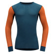 Maglietta da uomo Devold Wool Mesh Man Shirt blu/arancio Flame