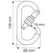 Moschettone Camp Steel Oval Standard Lock