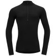 Maglietta funzionale da uomo Devold Lauparen Merino 190 Zip Neck Man nero Black