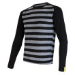 Maglietta funzionale da uomo Sensor Merino Wool Active dl.r. nero/grigio BlackStripes