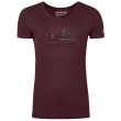 Maglietta sportiva da donna Ortovox W's 140 Cool Vintage Badge T-Shirt rosso Winetasting