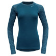 Maglietta sportiva da donna Devold Duo Active Woman Shirt LS blu/bianco Flood