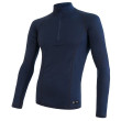 Maglietta funzionale da uomo Sensor Merino DF zip blu DeepBlue