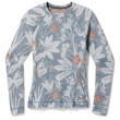 Maglietta sportiva da donna Smartwool W Classic Thermal Merino BL Crew Boxed azzurro Winter Sky Floral