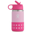 Bottiglia per bambini Hydro Flask Kids Wide Mouth 12 oz Straw Lid/Boot rosa Plumeria