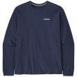 Maglietta da uomo Patagonia P-6 Logo Responsibili Tee LS blu scuro Classic Navy