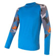 Maglietta funzionale da uomo Sensor Merino Impress dl.r. blu Blue/Camo