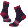 Calze Warg Happy Merino W Stripes and Dots blu/rosso Navy/Wine