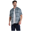 Camicia da uomo Craghoppers Cartwright Short Sleeved Shirt blu scuro Blue Stone Check