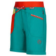 Pantaloncini da donna La Sportiva Mantra Short W blu/verde Lagoon/Green Banana