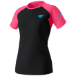 Maglietta da donna Dynafit Alpine Pro W S/S Tee nero/rosa FluoPink