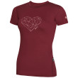 Maglietta da donna Zulu Merino 160 Short Heart bordeaux wine