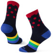 Calze Warg Happy Merino M Stripes and Dots blu/rosso Navy/Red