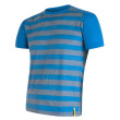 Maglietta funzionale da uomo Sensor Merino Wool Active manica corta blu/grigio BlueStripes