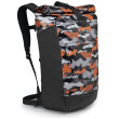 Zaino Osprey Transporter Roll Top nero/arancio Black/OrangeCamo