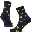 Calze Warg Happy Merino M Airplane blu/giallo Navy/Yellow