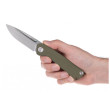 Coltello chiudubile Acta non verba Z200 Stonewash/Plain Edge, G10 verde Olive