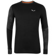 Maglietta da uomo Salewa Cristallo Warm Amr M L/S Tee. nero black out