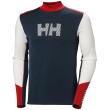 Maglietta funzionale da uomo Helly Hansen Lifa Merino Midw Logo bianco/blu Offwhite