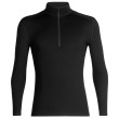 Maglietta da uomo Icebreaker Mens 260 Tech LS Half Zip nero Black