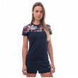 Maglietta sportiva da donna Sensor Coolmax Impress Deep Blue/Leaves