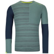 Maglietta funzionale da uomo Ortovox 185 Rock'N'Wool Long Sleeve M grigio/blu arctic grey