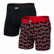 Boxer Saxx Vibe Xtra Super Soft Bb Fly 2Pk rosso/nero mint condition/black