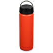 Bottiglia in acciaio inox Klean Kanteen Wide w/Wide Loop Cap - brushed stainless 800 ml mattone red