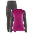 Set da donna Craft Core Warm Baselayer grigio/viola Roxo-Granite