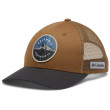 Berretto con visiera Columbia Mesh Snap Back marrone Delta, Shark, Mt Hood Circle Patch