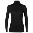 Maglietta da donna Icebreaker W's 200 Oasis LS Half Zip nero Black