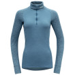 Maglietta sportiva da donna Devold Duo Active Merino 205 Z.Neck azzurro Moon