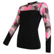 Maglietta sportiva da donna Sensor Merino Impress (long sleeve) nero/rosa Black/Camo
