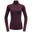 Maglietta sportiva da donna Devold Duo Active Merino 205 Z.Neck rosso Port