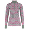 Felpa tecnica da donna Kari Traa Else Half Zip Baselayer beige/verde SAGE