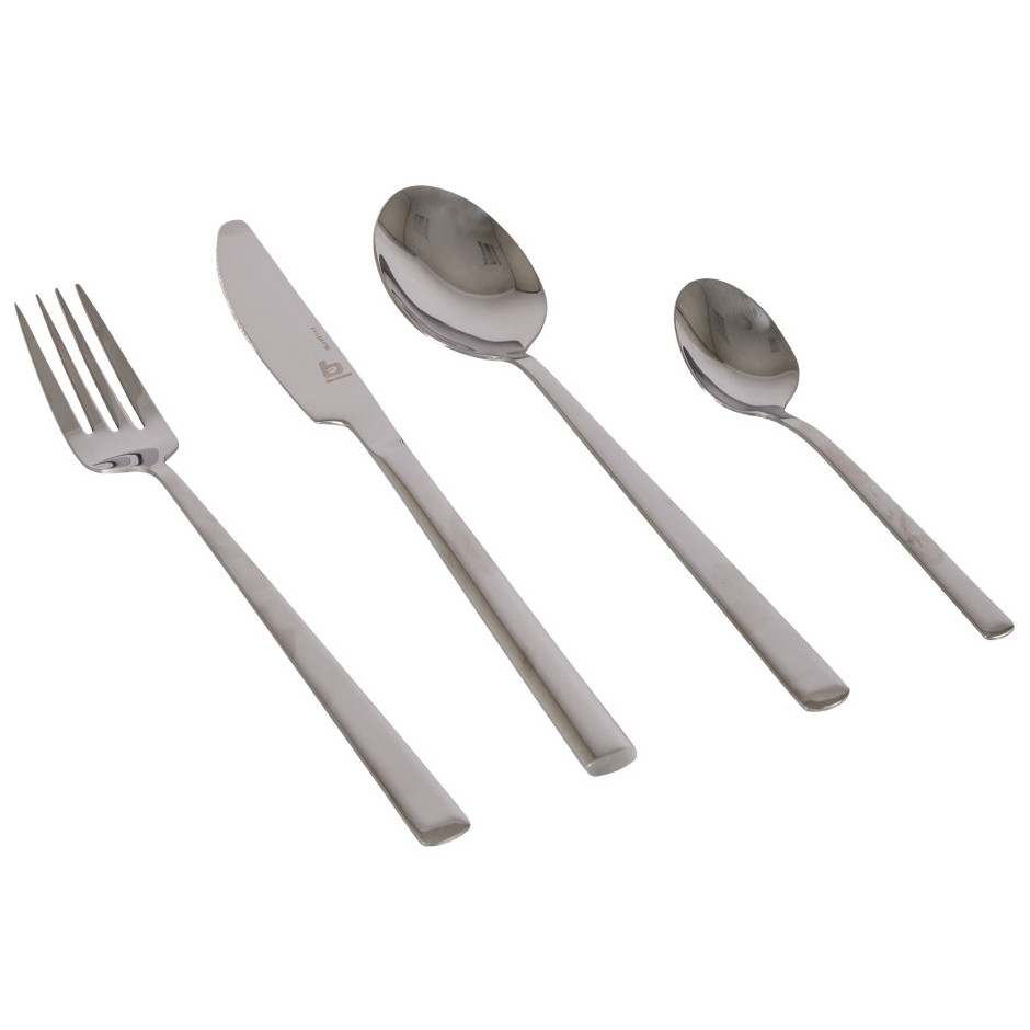 Bo-Camp Set Posate Deluxe Da Campeggio, 24 Pezzi Per 6 Persone, Acciaio Inox Con Manico In Plastica - 5