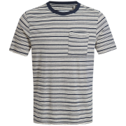 Maglietta da uomo Craghoppers Mollugo Short Sleeved T-Shirt bianco/blu Blue Navy Stripe