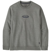 Felpa da uomo Patagonia Men's '95 Oval Logo Uprisal Crew Sweatshirt grigio Gravel Heather