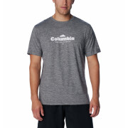 Maglietta da uomo Columbia Kwick Hike™ Graphic SS Tee grigio/nero Black Heather, Elevated High