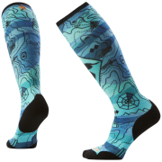 Calze da sci Smartwool W Ski Targeted Cushion Topo Treasures Print OTC nero/blu NIGHTFALL BLUE