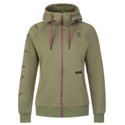 Felpa da donna Rafiki Nuria Zip verde scuro burnt olive