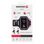 Custodia per telefono Swissten Armband Case 7,0" nero/rosa