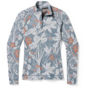 Maglietta sportiva da donna Smartwool W Classic Thermal Merino BL 1/4 ZB azzurro Winter Sky Floral