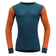 Maglietta da uomo Devold Wool Mesh Man Shirt blu/arancio Flame