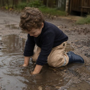 Pantaloni impermeabili da bambino DucKsday Rainpants Londen/sand