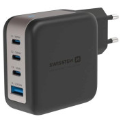 Adattatore Swissten GaN Travel Charger 100W 3X USB-C PD + USB-A