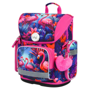 Zaino per la scuola elementare Baagl Ergo rosa Plameňáci