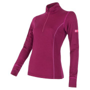 Maglietta sportiva da donna Sensor Merino Active stoják, zip viola Lilla