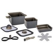 Set di pentole Brunner Torralta Square grigio/nero